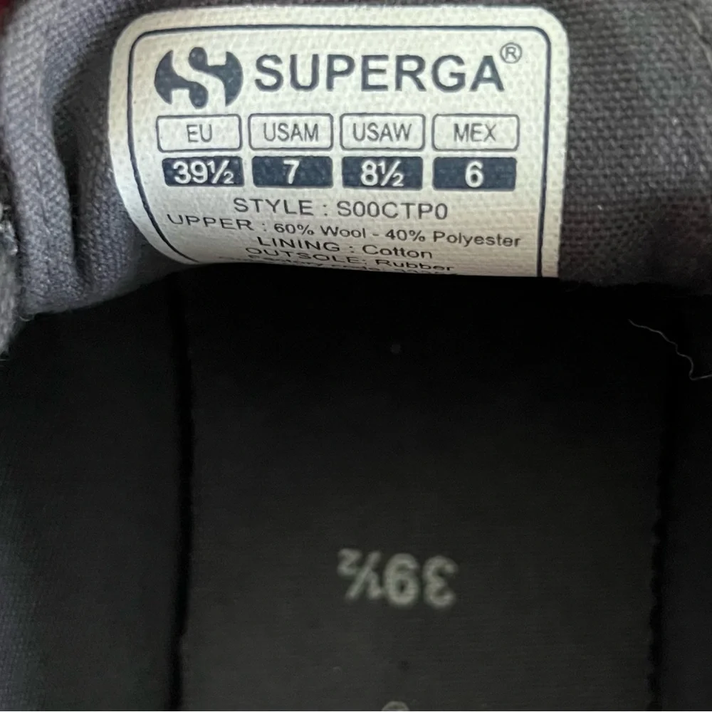 Superga 2750 Gray‎ Wool Blend Lace Up Sneakers